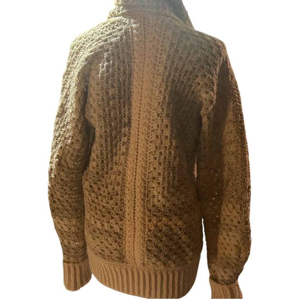 Cozy Crochet Sweater in Variegated Cream with infinity scarf and brooch - Picture 4 of 7
